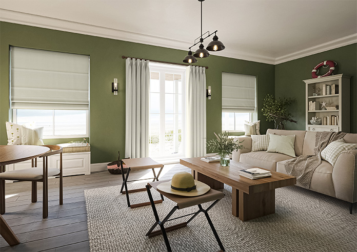 Soft Chevron, Toffee - Motorised Roman Blind - Image 6